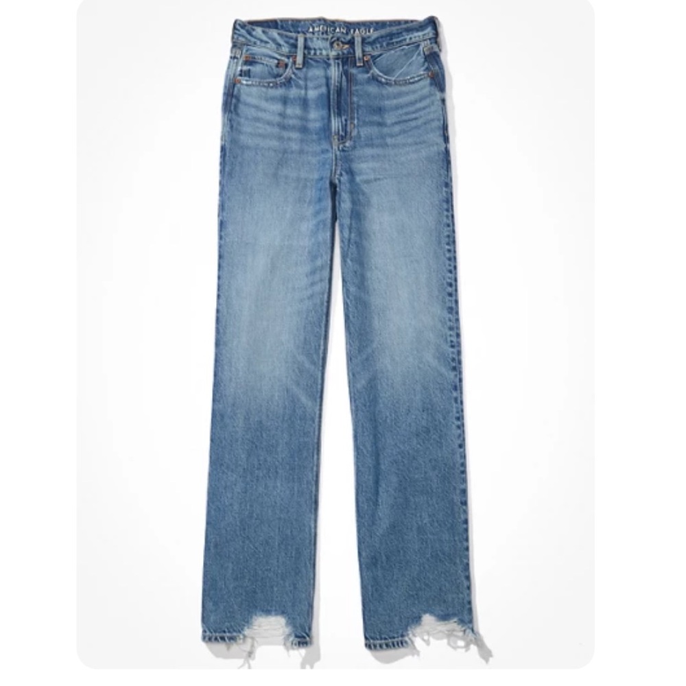 AE Dreamy Drape Super High-Waisted Baggy Wide-Leg Jean 0 Long